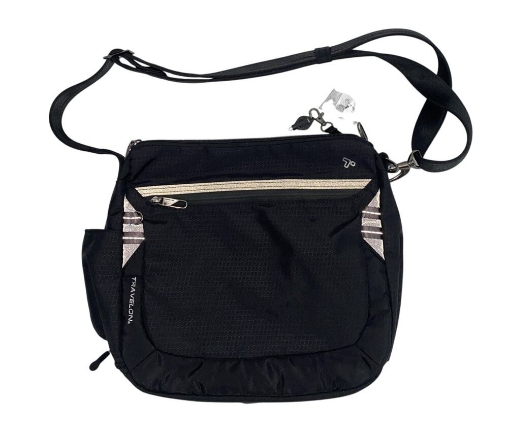 Travelon Anti-Theft Tour Bag Black RFID Cross Body NWT